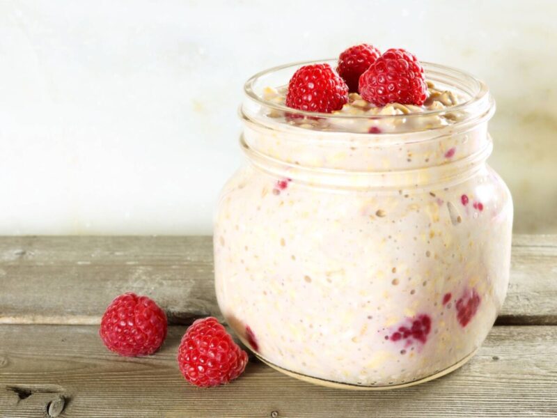 Overnight oats med proteinpulver